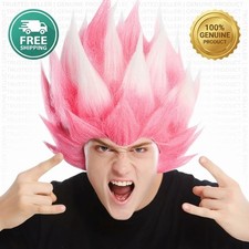 Pink White Anime Cosplay Wig Fluffy Curly Synthetic Party Wear Wig Same Day 🚛✅ picture