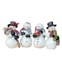 Cute 4-Piece Winter Snowmen Set | Christmas Village Decor picture
