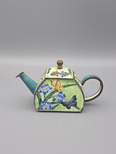 Kelvin Chen 2000 Enamel Teapot Butterflies And Irises, No. 1486 picture