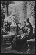 CHRIST & THE SAMARIA WOMAN C1890 Magic Lantern Slide RELIGION FRANZ HANFSTAENGL picture