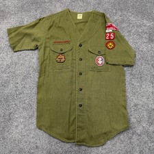 Vintage BSA Boy Scouts Official Shirt Eagle Scout Patches Sanforized Cotton picture