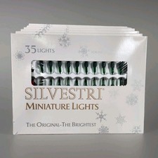 6 Sets Vintage Christmas Green Silvestri 35 Mini Lights NIB  picture