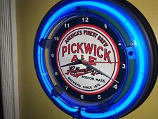 Pickwick Ale Boston Beer Bar Man Cave Neon Wall Clock Advertising Sign picture