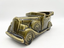 Vintage Floraline USA 532 Ceramic Car Planter Automobile Olive Green MCM picture