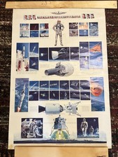 Vtg 60's NASA Astronauts Poster John Berkey Artwork Brown & Bigelow USA Mercury picture