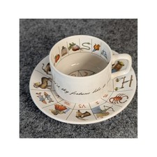 Vintage Jon Anton Ironstone Tasseography Fortune Telling Tea Cup Saucer England picture