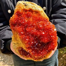 14.5LB  Natural yellow crystal cave quartz crystal spiritual decoration picture