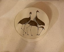 Vintage Otagiri Wendy Morgan Sandhill Crane Lacquerware Coaster Set of 6 w/ Box picture