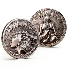 Funny Flip Me Challenge Coin, Heads I Get Tail Novelty Gift Token picture
