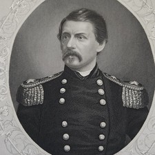 Antique Civil War Engraved Portrait George McClellan by R. Dudensing from Photo picture