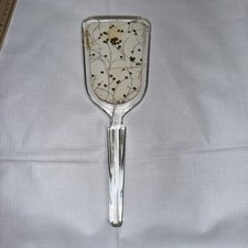 1960s Jewelite Beige and Gold Flare Plastic Hand Mirror picture