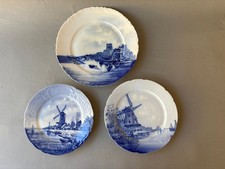 Set of 3 Antique R C Rosenthal Sanssouci German Delft Blue White 8