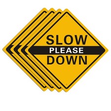 4 Pack Please Slow Down Sign. 12 x 12 Inches, Aluminum Slow down sign -4P picture