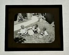 Antique Stereopticon Glass Magic Lantern Slides Children Playing #2 picture