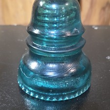 Hemingray No. 40 Blue Glass Insulator, Blue-Green Glass Insulator picture