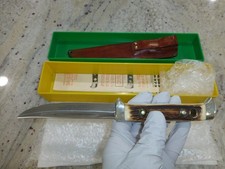 VINTAGE GERMAN PUMA KNIFE 6383 BUDDY KNIFE + CASE + LEATHER SHEATH picture