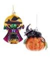 Noble Gems™ Witch and Pumpkin Glass Ornament picture