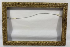 Antique Early 1900s Gold Gilt Gesso & Wood Frame Fits 11.5x7.25 Miniature Petite picture