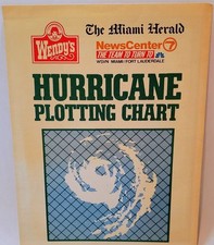 Vtg. (1986) Hurricane Plotting Chart Miami Herald News Center 7 Weather Wendy's picture