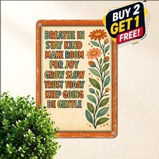 Imagine All The People Living Life In Peace Floral Decor Plaque Metal Tin Sign picture