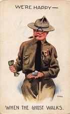 WW1 Military Postcard American Army Soldier Artist Signed Illustration 1918 picture