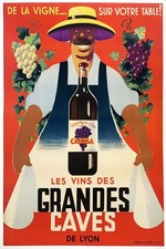๐ Les Vins des Grandes Caves Poster - 24x36โ - 200gsm Paper๐๏ธ Hi-Res๐ Print picture