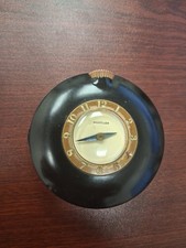 1930's WESTCLOX Art Deco Black Purse Pocket Clock Watch Bakelite Runs picture