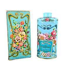 Vtg 1977 AVON Trailing Arbutus California Perfume Co Talc Powder tin + box Full picture