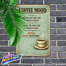 Coffee Spelled Backwards is Eeffoc Funny Vintage Tin Sign 8x12 Cafe Art picture