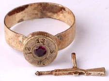 Trench art wwII German Ring WW1 wwI WW2 Germany Made from cartridge Round Set picture