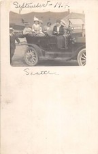 J68/ Seattle Washington RPPC  Postcard c1910 Early Automobile People 128 picture
