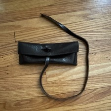 Vintage Manufactus Rome Italian Leather Glasses Hanging Neck Pouch picture