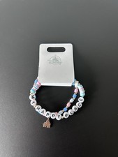 2025 Disney Parks Cinderella Castle My Happy Place Stretch Bracelet Set Of 2 NEW picture