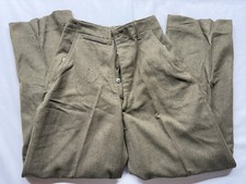 VTG 1948 Military FIELD trousers - WW2 Serge Wool Pants 28x31 US ARMY Green picture
