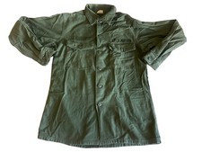 1966 US ARMY Sateen Button Up Shirt 16 1/2x34 Green OG 107 DSA 100-3719 Vietnam picture