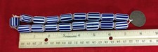 VERY PRETTY GROUP OF OLD FANCY CHEVRON TRADE BEADS WITH COIN PENDANT N113 picture