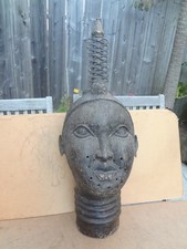 Antique OLD Benin Bronze Head  31 1/2
