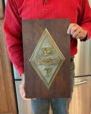 Early 20th Century Psi Upsilon Fraternity Cast Brass Plaque Yale Collegiate picture