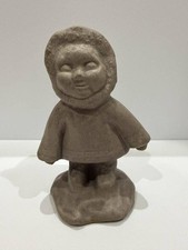 Vintage Alaska ACE Earthquake Clay Figurine Inuit Child Parka Spirit of Alaska picture