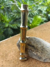 Vintage Thai Polished Brass Bamboo Design Custom Tobacco Pipe Tamper picture