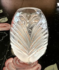 VTG Lalique Maria Claude Chamarel Vase Hand Applied Enamel Dots Signed 5