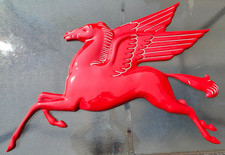 Red Mobil oil Pegasus 3D Embossed Porcelain Metal Gas Oil Sign Approx. 36