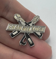 Vintage ChannelLock Crossed XLT Rescue Tool Logo Lapel Pin Silver Tone picture
