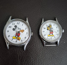 Lorus Disney Mickey Mouse Quartz Analog Watch Cases Lot of 2 No Straps picture
