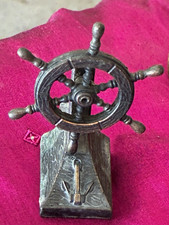 Vintage antique Metal Ship Wheel Desktop Pencil Sharpener Collectible picture