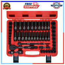 3/8 In. 50 Piece 6 Point Impact Socket Ratchet Drive and Metric Set picture