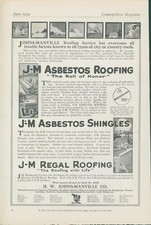 1914 J M Asbestos Roofing Shingles Regal HW Johns Manville Vtg Print Ad CO6 picture