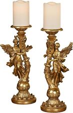 Candleholders Glorieux Angels  Aged Gold Set of Two picture
