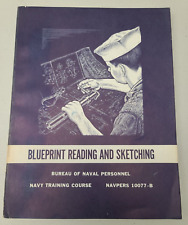 Bureau Of Naval Personnel BLUEPRINT READING AND SKETCHING  NAVPERS 10077-B VTG picture