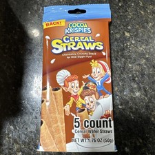 Cocoa Krispies Cereal Wafer Chocolately Straws, Milk Sippin Fun. 26 Packs Box picture